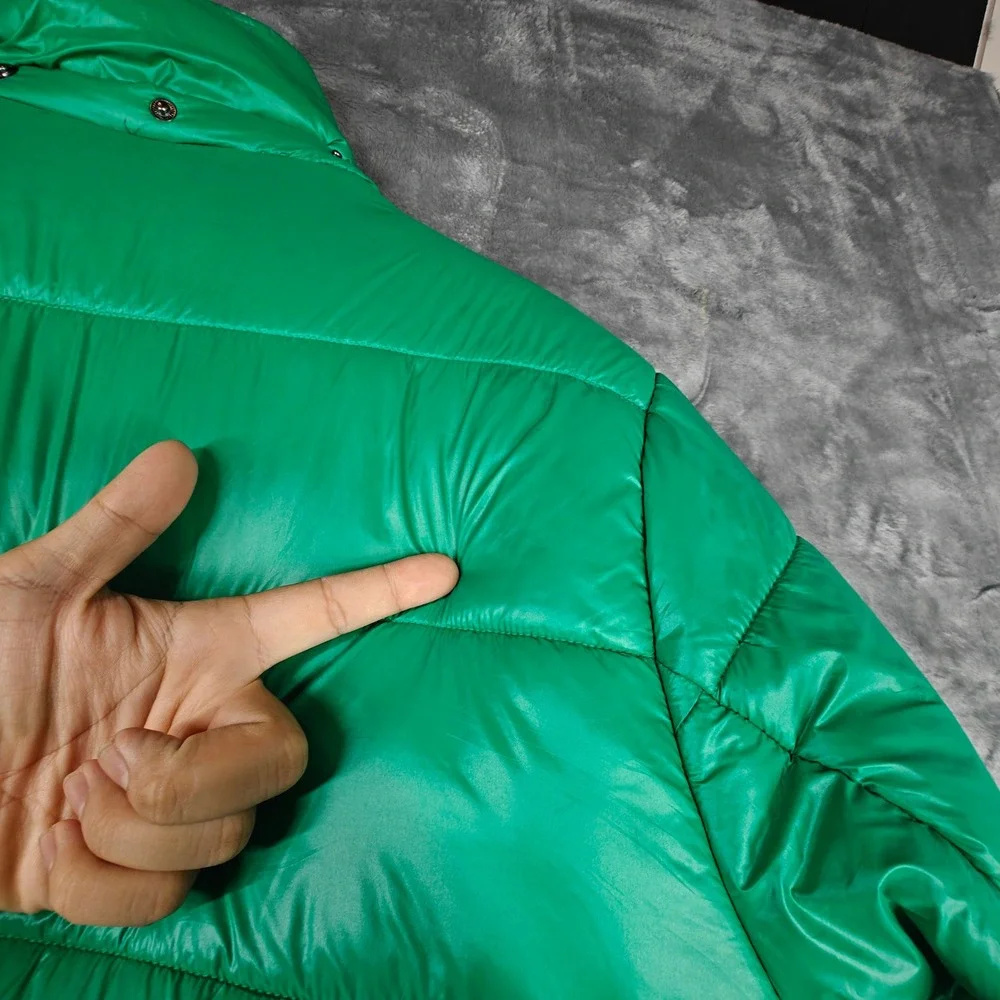 Vintage Nike Green Quilted Puffer Jacket Hooded Full Zip XL Cold Weather Coat